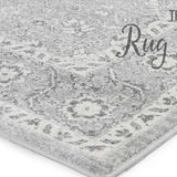 Awaken Silver Patterned Power Loomed Hallway Runner