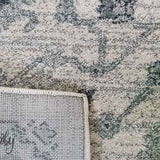 Awaken Ivory Grey Flower Medallion Transitional Rug