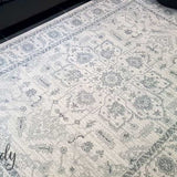 Awaken Ivory Grey Flower Medallion Transitional Rug