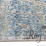 Awaken Silver Blue Diamond Hallway Runner