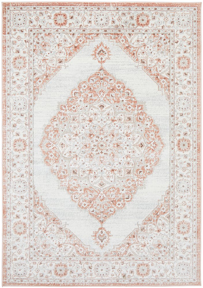 Emira Beige Grey Floral Medallion Rug