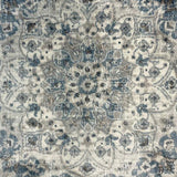Emira Blue Off White Cornflower Medallion Rug