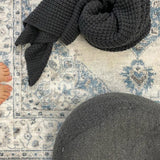 Emira Blue Off White Cornflower Medallion Rug