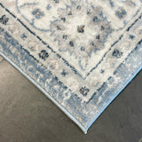Emira Blue Off White Cornflower Medallion Rug