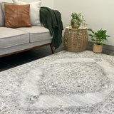 Emira Green Off White Ornate Medallion Rug