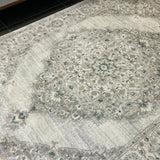 Emira Green Off White Ornate Medallion Rug