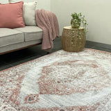 Emira Beige Grey Floral Medallion Rug