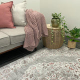 Emira Beige Grey Floral Medallion Rug
