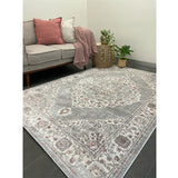 Emira Beige Grey Floral Medallion Rug