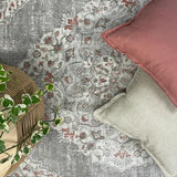 Emira Beige Grey Floral Medallion Rug