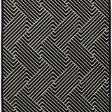 Empire Black Braided Stripped Geometric Rug