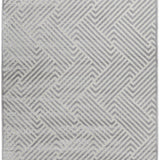 Empire Silver Braided Stripped Geometric Rug