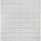 Empire Silver Geometric Greek Key Rug