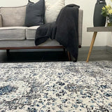 Awaken Ivory Blue Black Oriental Rug