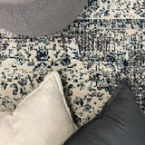 Awaken Ivory Blue Black Oriental Rug