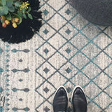 Awaken Blue Grey Tribal Rug