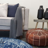 Awaken Navy Blue Medallion Round Rug
