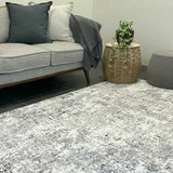 Eliza Grey Distressed Abstract Transitional Rug