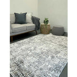 Eliza Grey Distressed Abstract Transitional Rug