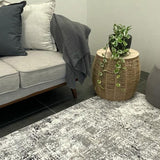 Eliza Grey Distressed Abstract Transitional Rug