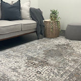 Eliza Beige Grey Medallion Transitional Rug