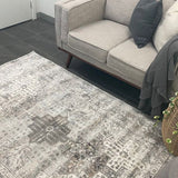 Eliza Beige Grey Medallion Transitional Rug