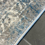 Eliza Blue Grey Medallion Transitional Rug