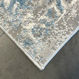 Eliza Blue Grey Medallion Transitional Rug