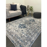 Eliza Blue Grey Medallion Transitional Rug