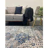 Eliza Blue Grey Medallion Transitional Rug
