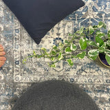 Eliza Blue Grey Medallion Transitional Rug