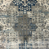 Eliza Blue Grey Medallion Transitional Rug