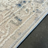 Eliza Blue Grey Distressed Medallion Transitional Rug