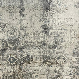 Eliza Blue Grey Distressed Medallion Transitional Rug