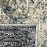Eliza Blue Grey Distressed Medallion Transitional Rug