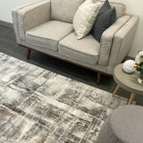 Eliza Beige Grey Distressed Abstract Rug