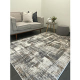 Eliza Beige Grey Distressed Abstract Rug