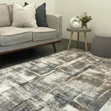 Eliza Beige Grey Distressed Abstract Rug
