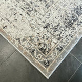 Eliza Grey Oriental Distressed Transitional Rug