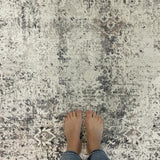 Eliza Grey Oriental Distressed Transitional Rug