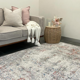 Eliza Blue Multicolour Distressed Transitional Rug