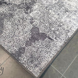 Spirit Grey Flower Distressed Rug