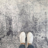 Spirit Grey Flower Distressed Rug