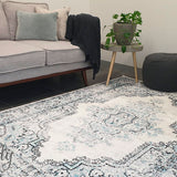 Freedom Grey Blue Medallion Pattern Rug