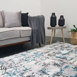 Freedom Grey Blue Abstract Pattern Rug