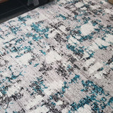 Freedom Grey Blue Abstract Pattern Rug