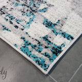 Freedom Grey Blue Abstract Pattern Rug