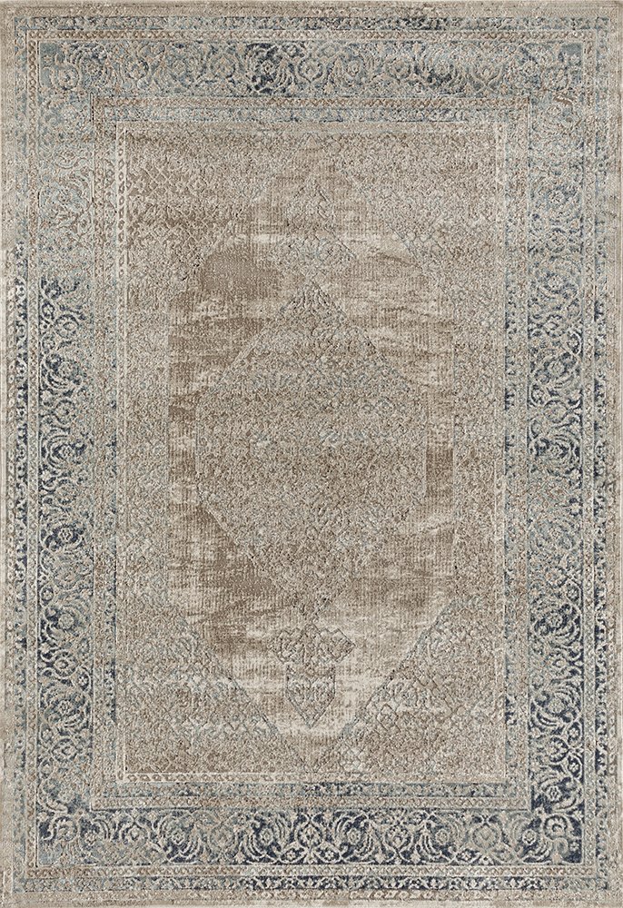 Grace Cream Medallion Faded Wash Transitional Rug