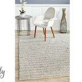 Harvey Natural Beige Textured Wool Rug