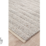 Harvey Natural Beige Textured Wool Rug